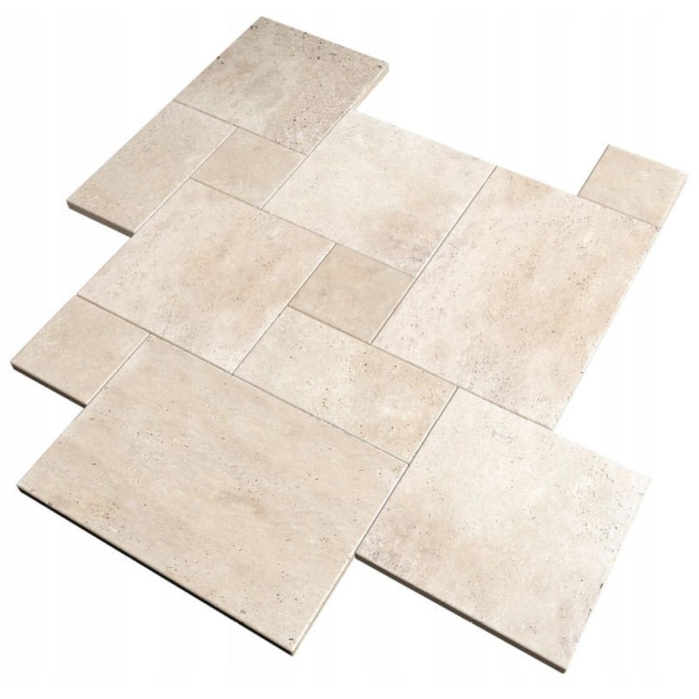 Trawertyn CLASSIC MIX komplet rzymski 0,742 m2 szlifowany - kamień do wewnątrz - styl rustykalny - styl farmhouse Trawertyn CLASSIC MIX komplet rzymski 0,742 m2 szlifowany - kamień do wewnątrz - styl rustykalny - styl farmhouse