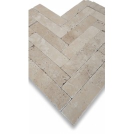 Trawertyn Classic Mix cegiełka 5x5x20cm – gruby kamień naturalny (3 cm) o szlifowanej, matowej powierzchni w odcieniach beżu.