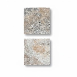 Trawertyn ASH MIX kostka 10x10x1 cm szlifowana - fartuch kuchenny - ściana- podłoga - kamień wewnętrzny